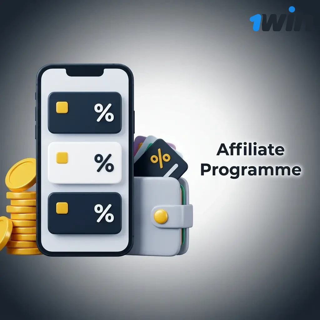1win affiliate programme dashboard showing commission tracking, marketing tools, and partner revenue sharing options