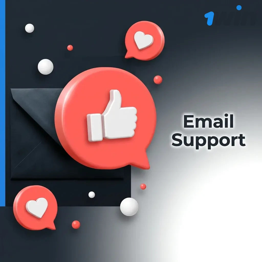 1Win email support guide showing how to contact support@1win.xyz for KYC, disputes, and account issues
