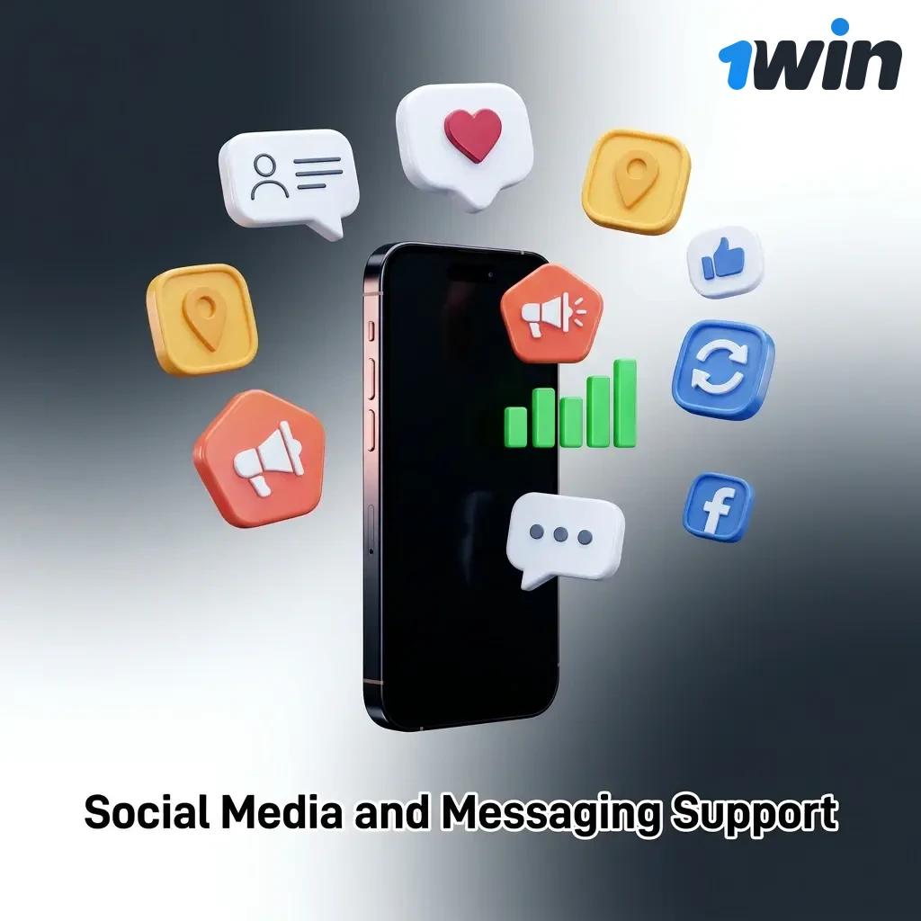 1win support via Telegram, WhatsApp, Instagram and Twitter for Indian users with response times up to 24 hours