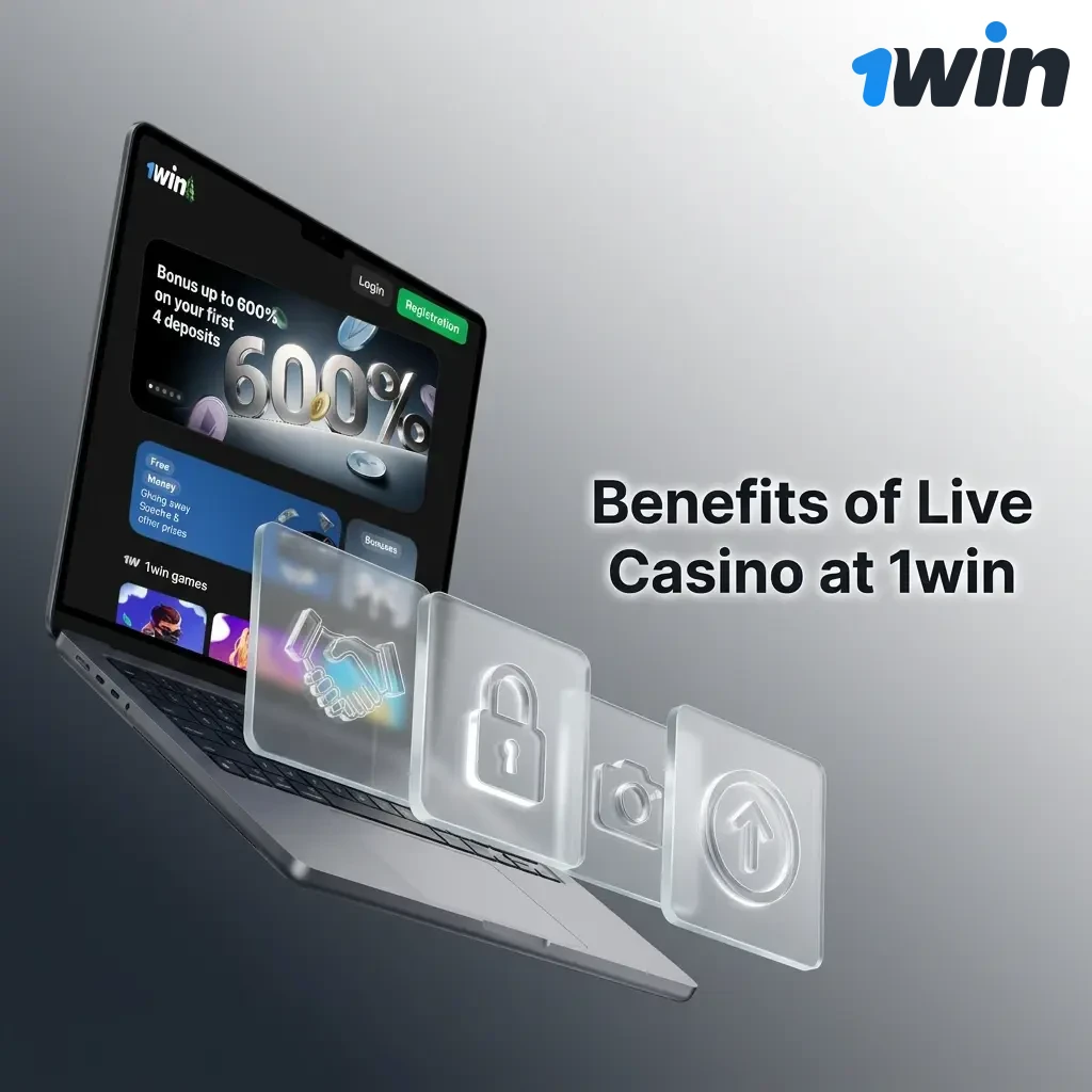 1win live casino benefits for Indian players showing real dealers, localised tables, UPI payments, and mobile access